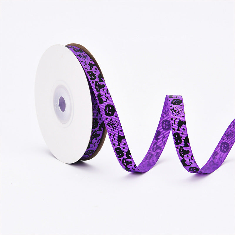 Wholesale New Halloween Webbing 1cm Spot Holiday Decoration Small Roll Ribbon Jewelry Gift Box